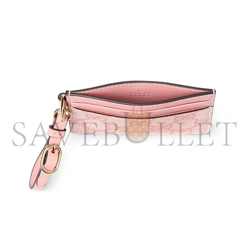 GUCCI GG EMBLEM CARD CASE WITH STRAP 819121 (10*7cm)